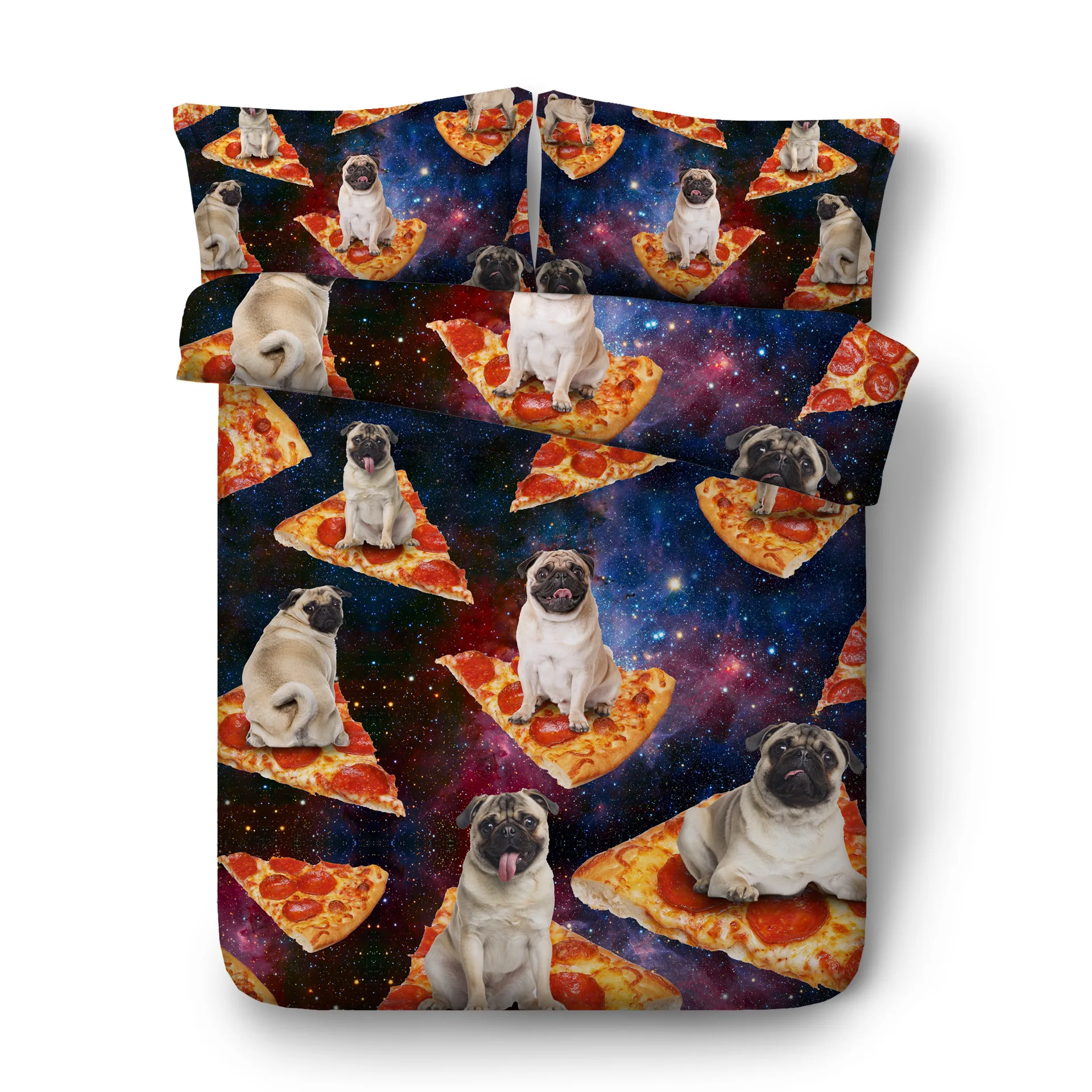 

Home Textile Gray Bedding Sets Boy Girl Kid Teen bedlinen set Cute Dog Duvet Quilt Cover Pillowcases King Queen full size Pizza