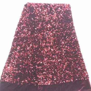

2019 High quality Sequins French African tulle mesh lace fabric for party dresses,tulle net laces Nigerian 5 yards/lot bh65-2799