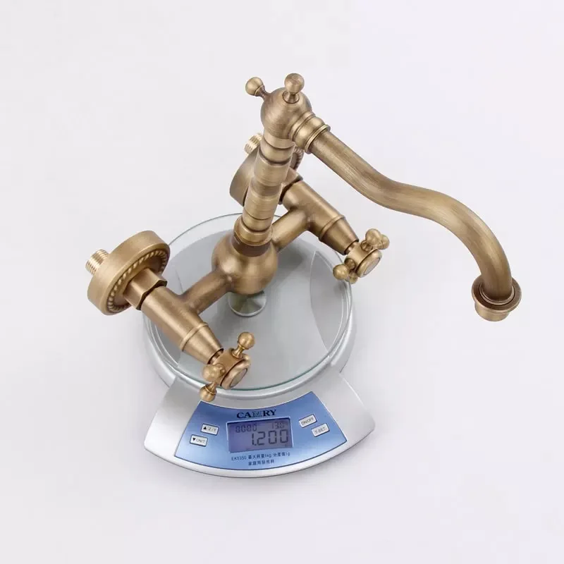  Wall Mounted Two Handles Antique Brass Finish Kitchen Sink Bathroom basin Faucet mixer tap GZ8118 - 1056831930