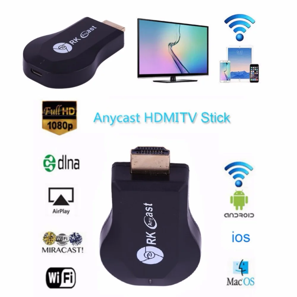 Оригинальный Беспроводной Wi-Fi Дисплей ТВ Stick приемник Черный 1080 P HD ТВ Stick для ios Andriod