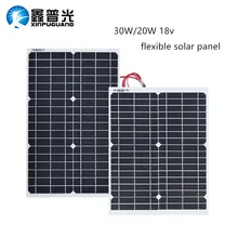 30W 20w 18V Flexible Solar Panel Panels Solar Cells Cell Module DC for Car Yacht Led Light RV 12v Battery Boat Outdoor Charger flexible solar panel plate 12v 5v 10w 20w 30w solar charger for car battery 12v 5v phone battery sunpower monocrystalline cells