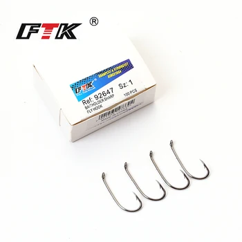 

FTK 92647 Baitholder Sharp Fly Hooks 5/0#-1/0# With 50Pcs 1#-9# With 100Pcs For Jigging Carp Anzol Fishhook Fishing Tackle
