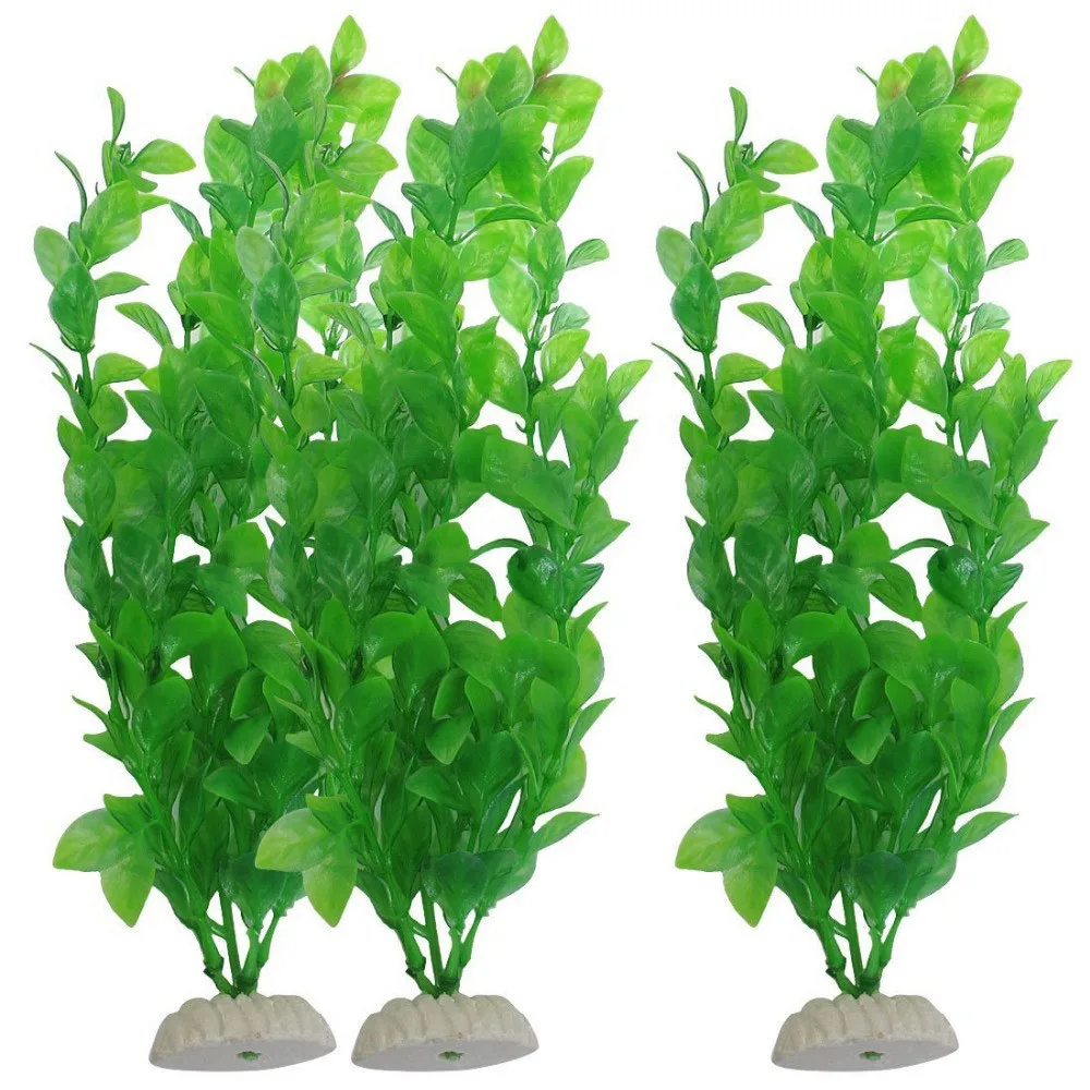 New Arrival 3 Piece Aquarium Fish Tank Green Plastic Artificial Plants