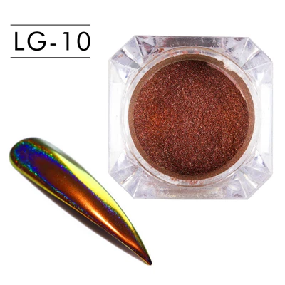 LCJ 0,2 г Хамелеон Павлин голографический ногтей порошок эффект зеркальных ногтей искусство хром пигмент ногтей Блеск - Цвет: LG10