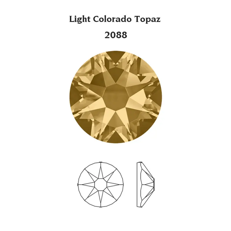 YANRUO 2088 Горячая фиксация хрустальные стразы стекло Горячая фиксация Стразы камень кристаллы AB железо на одежду - Цвет: Light Colorado Topaz