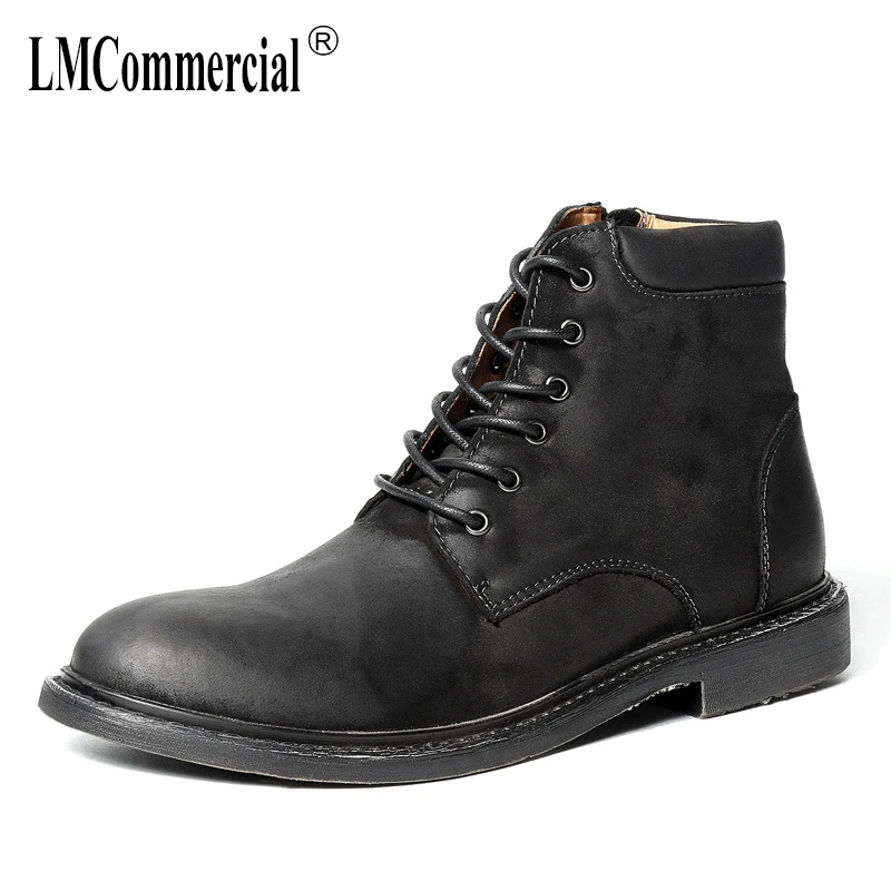 

Autumn Winter Trend Desert Boots Men's Shoes High top Retro Martin Boots Men Genuine Leather Army Boots male all-match cowhide