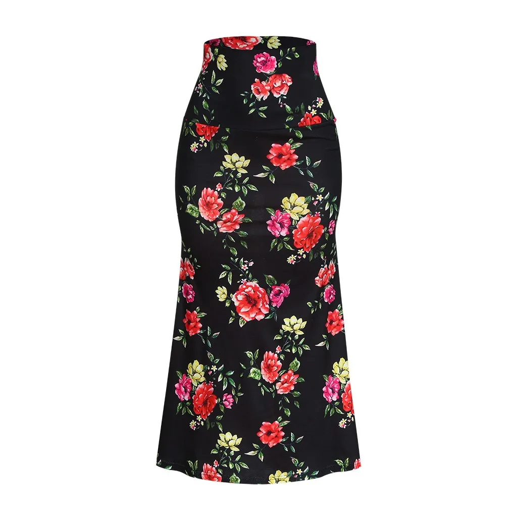 

SAGACE Women Skirts Sexy Print Cotton Korean Elegant High Waist Long Pleated Skirts 2019 Summer Women Skirts Drop Ship 5327