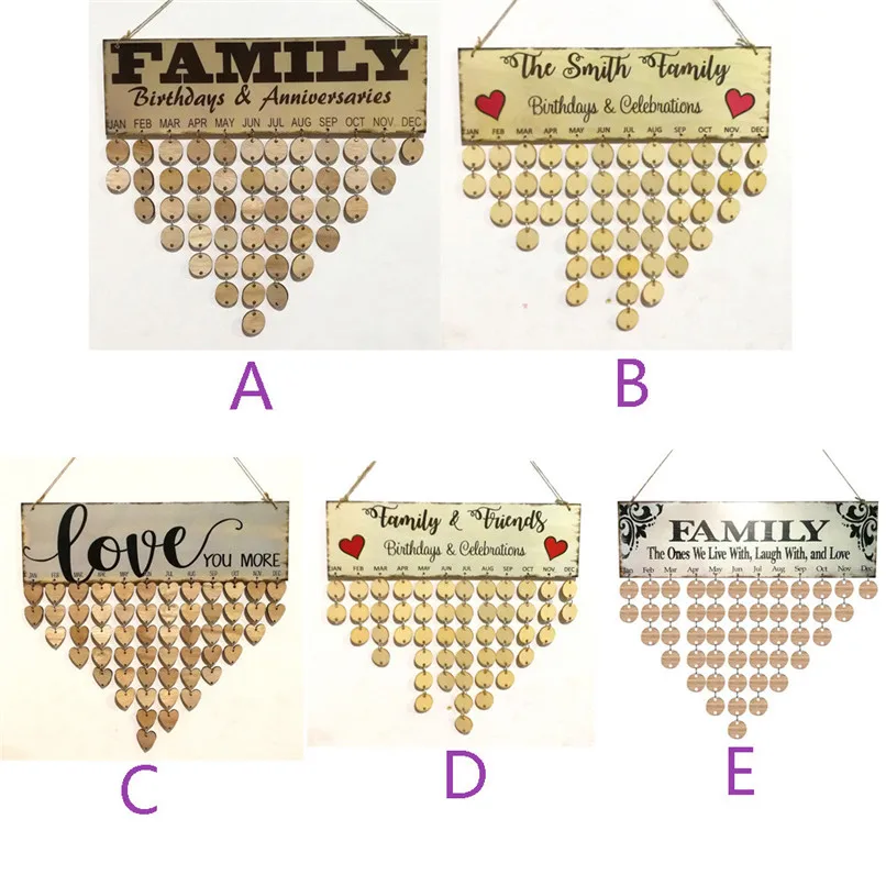 us 8 58 26 off new wood birthday reminder board birch ply plaque sign family friends diy calendar wholesale free shipping 3rl18 in advent calendars birthday reminder calendar