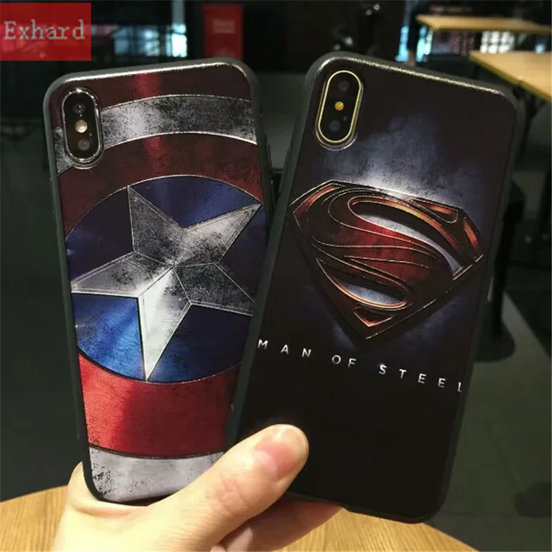 

Newest TPU Case For iPhone X XR XS Max 8 7 Plus 6 6s 6 Plus Case Back Cover Captain America Superman Cover Fundas Coque Capa