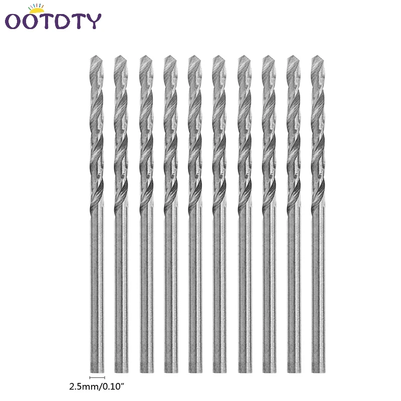 

10Pcs/Set Multifunction Tiny Micro HSS 2.5mm Straight Shank Twist Drilling Bit