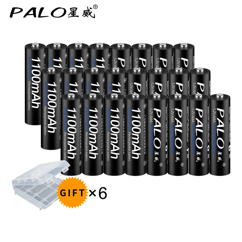 20 шт PALO 1,2 V 1100mAh AAA NIMH перезаряжаемые батареи 1100mAh 3A AAA перезаряжаемые батареи для игрушек камеры фонарик - Цвет: 24pcs 1100