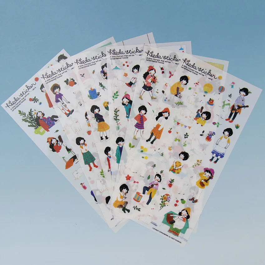 6 шт. прозрачные клейкие заметки из ПВХ для девочек|labels for children|sticky notescreative stationery |