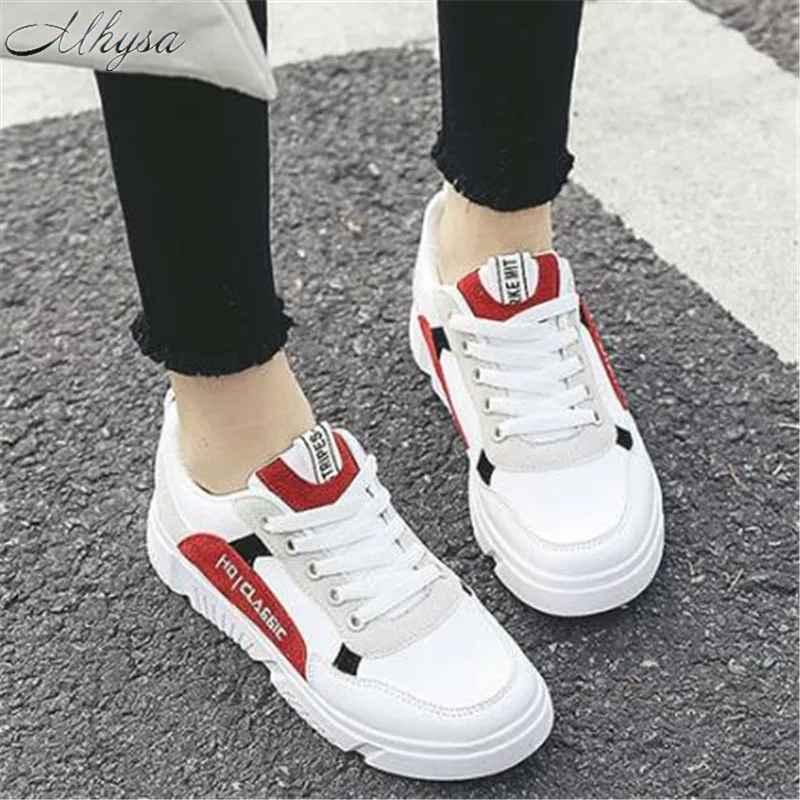 

Mhysa 2019 new spring, summer, autumn and winter casual wild Korean women's sports shoes color flat flat white shoes Z212