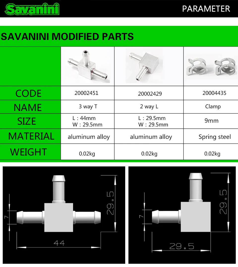 Savanini высокое качество 2 шт. Алюминий 3 пути/2 пути T/L трубки тройник вакуумный разъем силиконовый шланг зажим