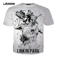 LIASOSO Новая футболка для мужчин и женщин рок-группа Linkin Park 3D печатные футболки с коротким рукавом в стиле хип-хоп летняя футболка Harajuku топы Y454