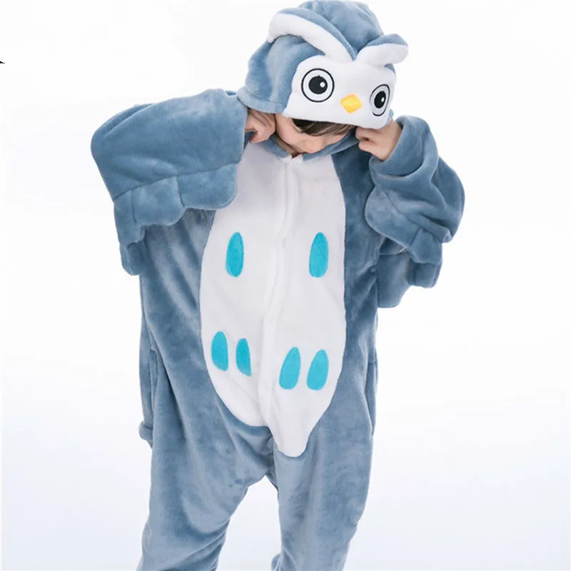 

New Baby Boys Girls OWl Children Pajamas Flannel Animal Unicorn Pajamas Kids Pajama Onesies Children Clothes