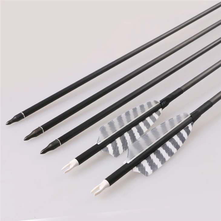 12 pieces pure carbon shaft archery arrow id 6.2mm spine 400 compound