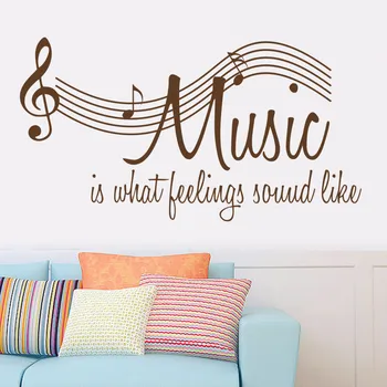 

2015 Characters "MUSIC" Note Wall Sticker Living Room Removable wall stickers home decor decoracion vinyl Gray 57*106CM
