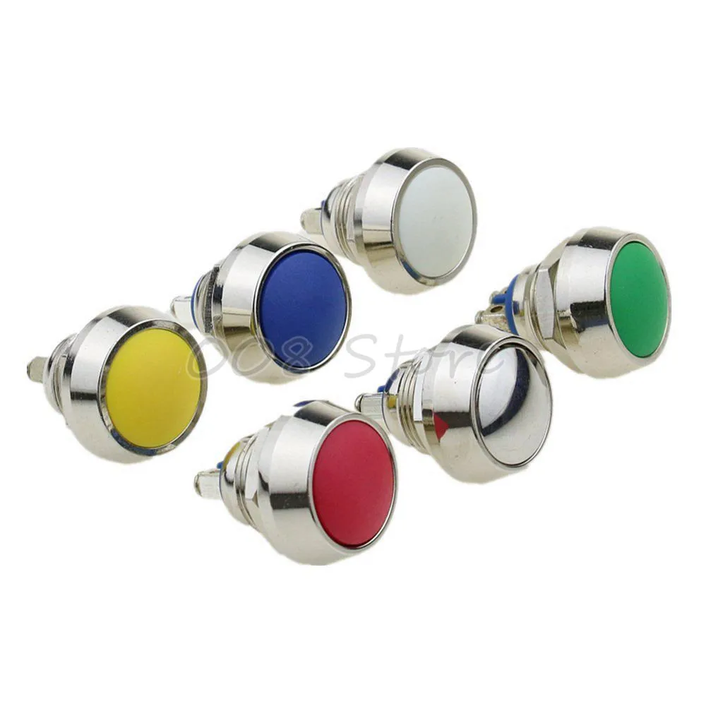 

12mm momentary metal push button switch Colored switches Spherical Stainless Steel Car Modification Horn Doorbell Switch JS