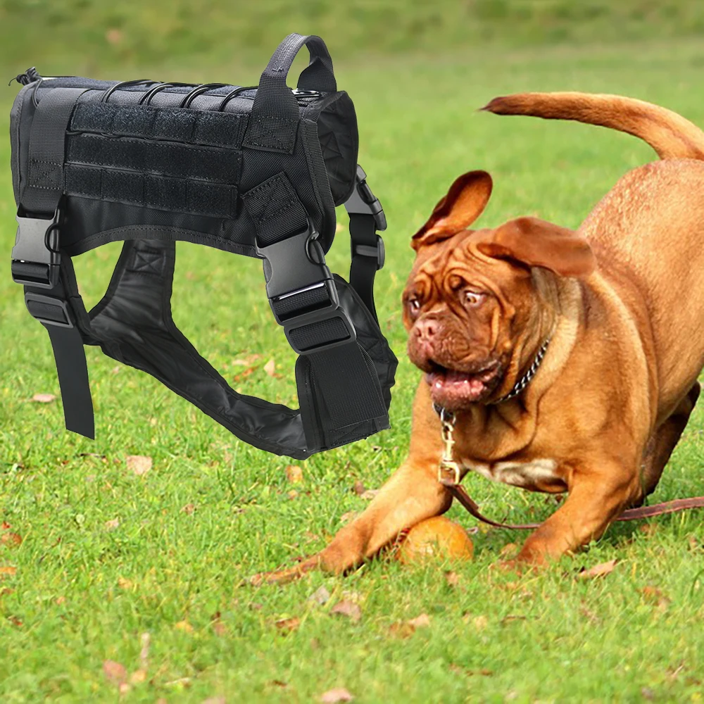 

Adjustable Dog Harness with Handle Hunting Tactical Service Dog Vest Training Hunting Nylon Water-resistan Military Patrol Vest