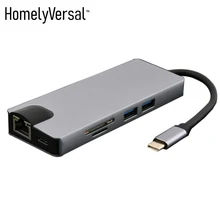 Док-станция для ноутбука Многофункциональный MacBook хаб для USB3.0+ USB3.0+ SD+ TF+ гигабитный LAN+ VGA+ HDMI+ порт питания