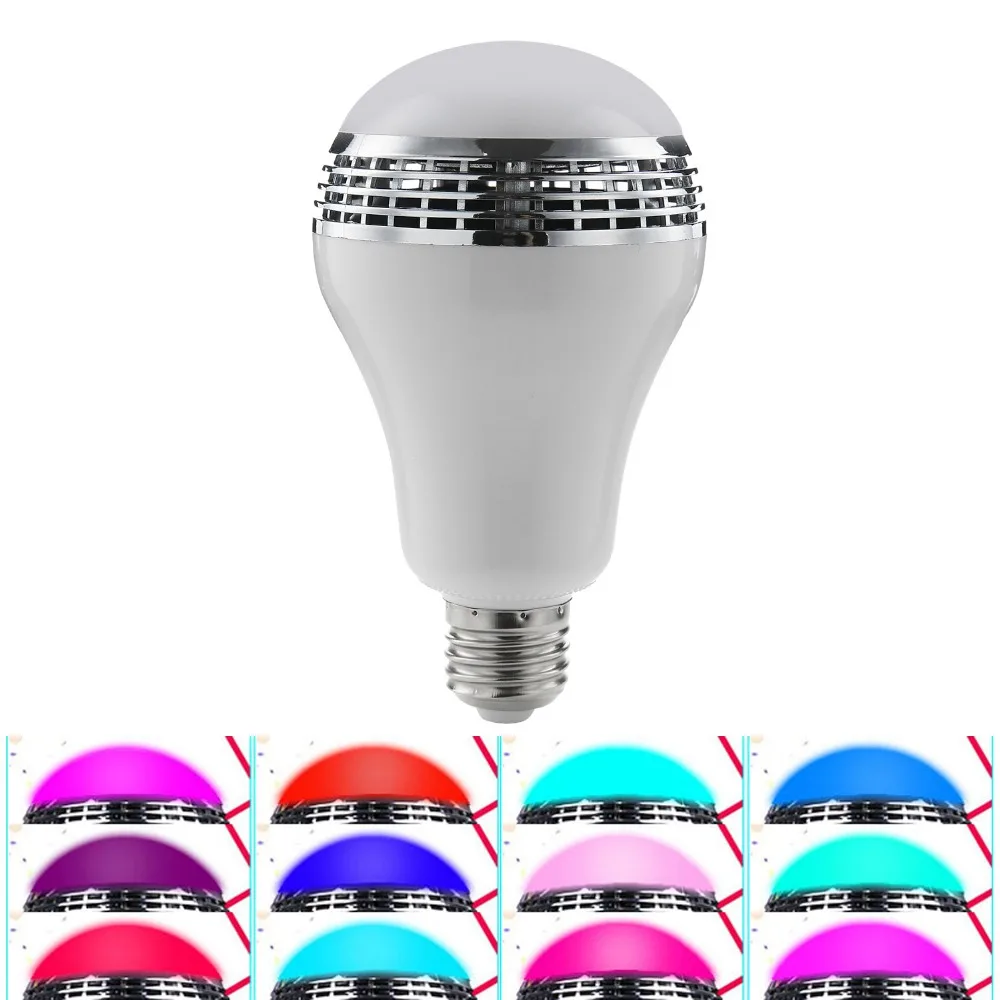 Dimmable E27 RGB светодиодный музыкальный лампочка Bluetooth освещение лампа цвет регулируемый динамик музыка огни лампочка таймер с управлением приложением