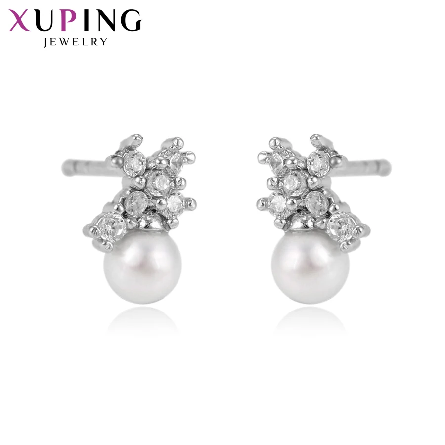 Xuping Модные Элегантные Имитация жемчуга Серьги-гвоздики ювелирные изделия для женщин День Благодарения подарки S77, 4-94948