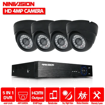 

NINIVISION Home CCTV Security Camera System HD 4MP AHD DVR 4.0MP CCTV Camera System 4 Channel Video Surveillance Kit