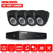 NINIVISION Home CCTV Security Camera System HD 4MP AHD DVR 4.0MP CCTV Camera System 4 Channel Video Surveillance Kit