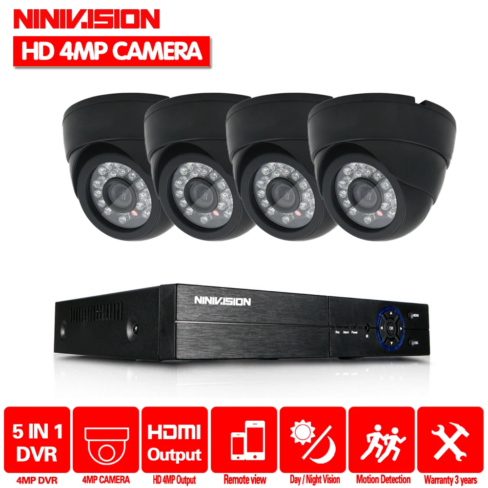  NINIVISION Home CCTV Security Camera System HD 4MP AHD DVR 4.0MP CCTV Camera System 4 Channel Video - 32865720797