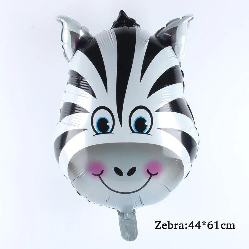 18 дюймов животное воздушный шарик из алюминиевой фольги шар цыпленок/собака/лиса/Бегемот/шар в форме дельфина Дети День Рождения Декор Детская игрушка для душа поставка - Цвет: big Zebra