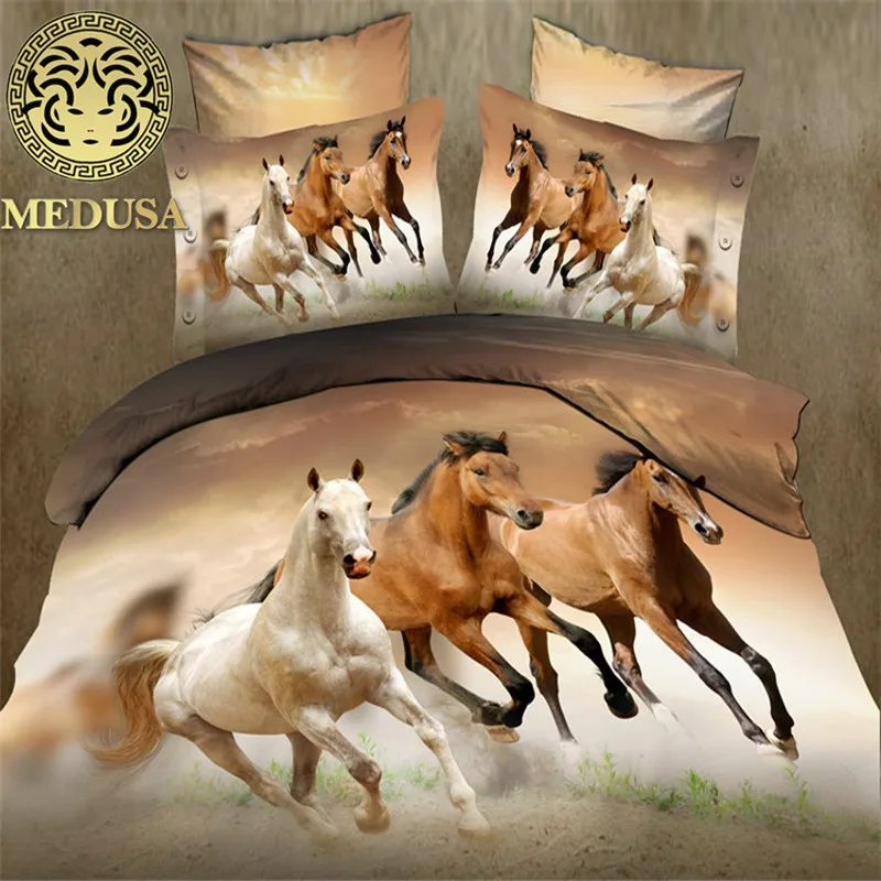 

Medusa 3d panel horse duvet/doona cover set queen size