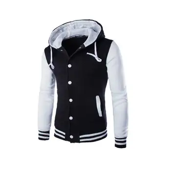 

Mens Hoodie Baseball Jacket Men 2018 Fashion Design Black Mens Slim Fit Varsity Jacket Brand Stylish College Jacekt Veste Homme