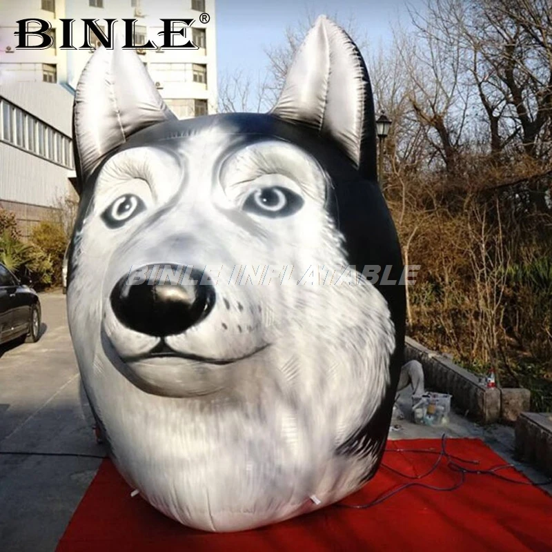 Customizedoutdoorrealisticgiantinflatablehuskydogmodelballoon