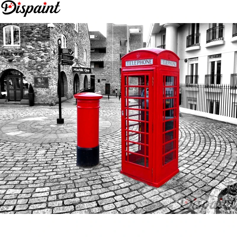 

Dispaint Full Square/Round Drill 5D DIY Diamond Painting "London street scenery" Embroidery Cross Stitch 5D Home Decor A11673