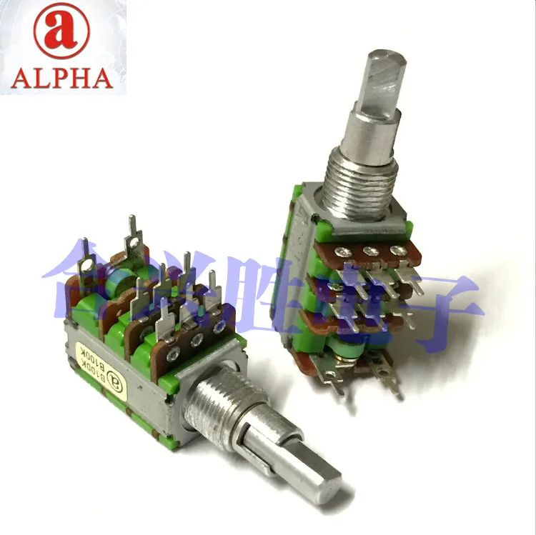 Двухосевой двойной регулируемый прецизионный потенциометр ALPHA type 12 B100K два