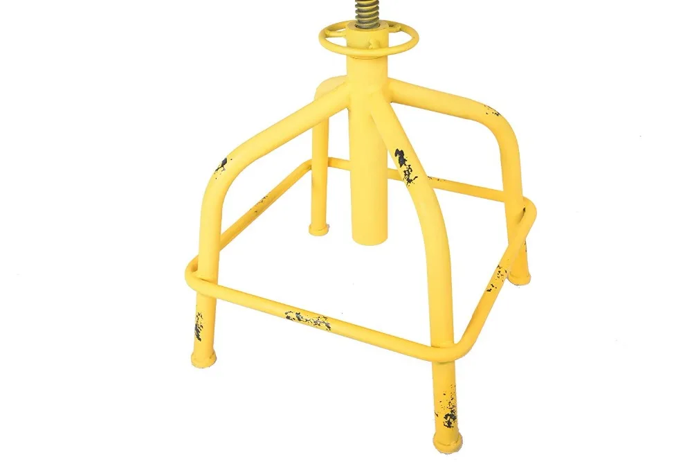 American Antique Industrial Design PU Leather Bar Stool Round Seat Adjustable Height Swivel Chair American Antique Industrial Design PU Leather Bar Stool Round Seat Adjustable Height Swivel Chair