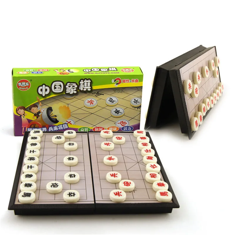 

New chinese chess set magnetic foldable Board game 19.5*19.5*3cm Xiangqi Boxed Chess game chessman J080