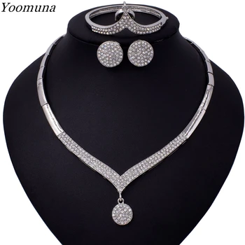 

2019Fashion African Jewelry Set Dubai Gold/silver Color Jewelry set nigerian Wedding Jewelry Sets Women Gift