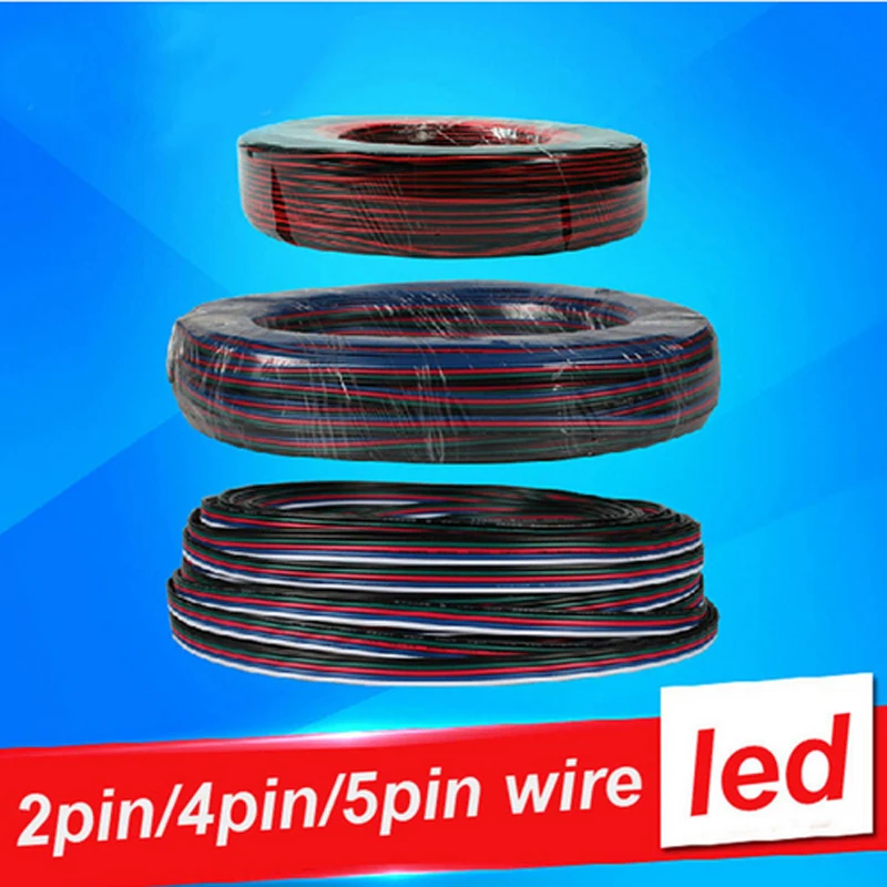 5 м/10 м/20 м RGB Led разъем LED кабель расширение провода шнур для rgbw одного цвета 5050 3528