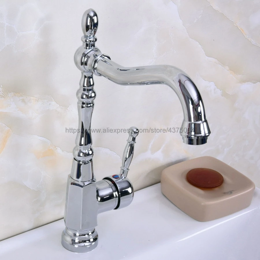 Bathroom Single Handle Hole Hot Cold Water Mixer Taps Wash Basin Bathroom Kitchen Deck Mounted Basin Faucet Nnf925