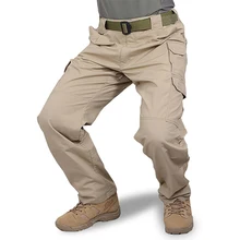 Одежда для мужчин, тактические штаны, армейские, военные, повседневные, одноцветные, с несколькими карманами, брюки-карго, износостойкие, мужские брюки Ripstop