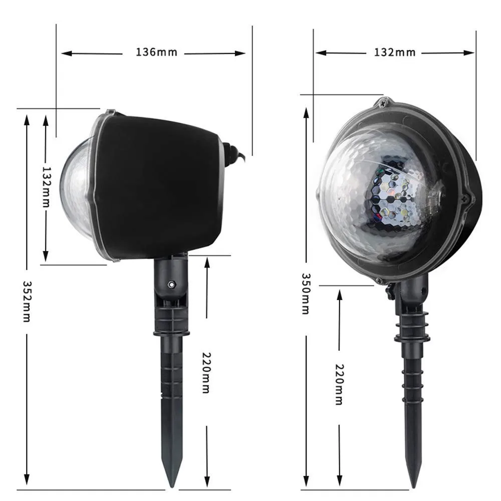 Mini Led Snowfall Landscape Spotlight Christmas Projection Snow Light Waterproof Outdoor decoration with RF remote controller