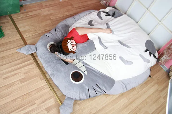 Большая кровать Totoro диван мягкий матрац с героем мультфильма Тоторо дизайн животных для детей татами коврик большой размер Подушка подарок дропшиппинг