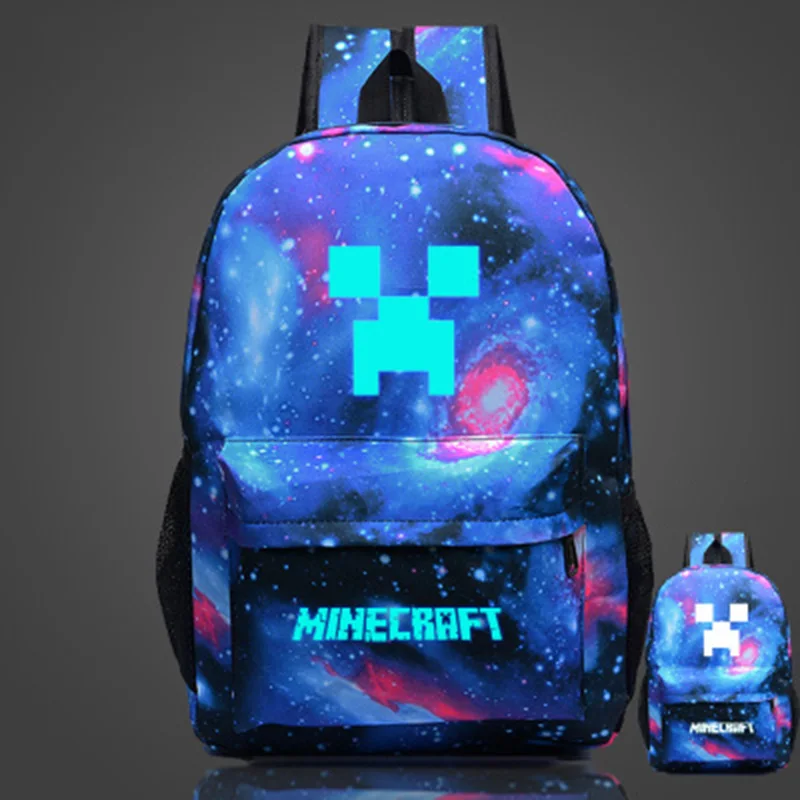 Minecraft Teenage Backpack Luminous Boys Girls School Bag Women Women Travel Game Pattern Rucksack Mochila Schoolbag BP0250 (6)