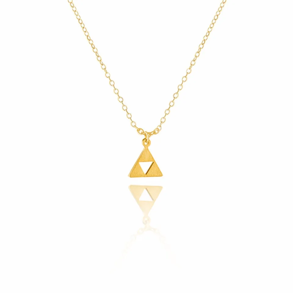 Collier Femme Anime The Legend Of Zelda Triforce Necklace Metal Figure Pendant Necklace Friendship Gift Triangle Chocker Jewelry