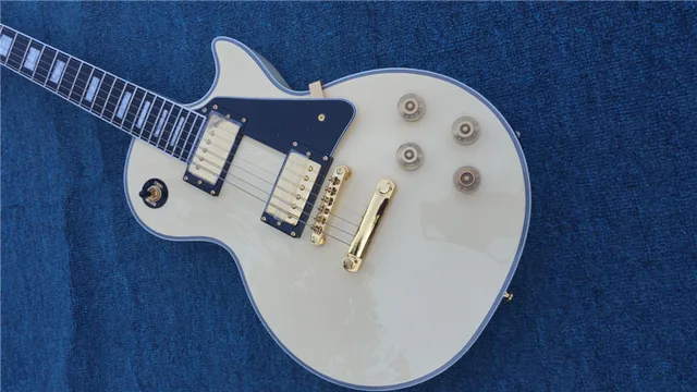 Cheap 100% Real Pictures Cream LP Custom Electric Guitar Ebony Fretboard Custom Guitar & Kits Available