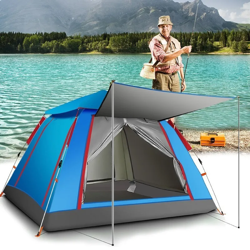 

2019 New Outdoor River Fishing Tent Big Family Trip Hiking Camping Rainproof Tent UV Sunscreen Automatic Pop Up Open Fish Tents
