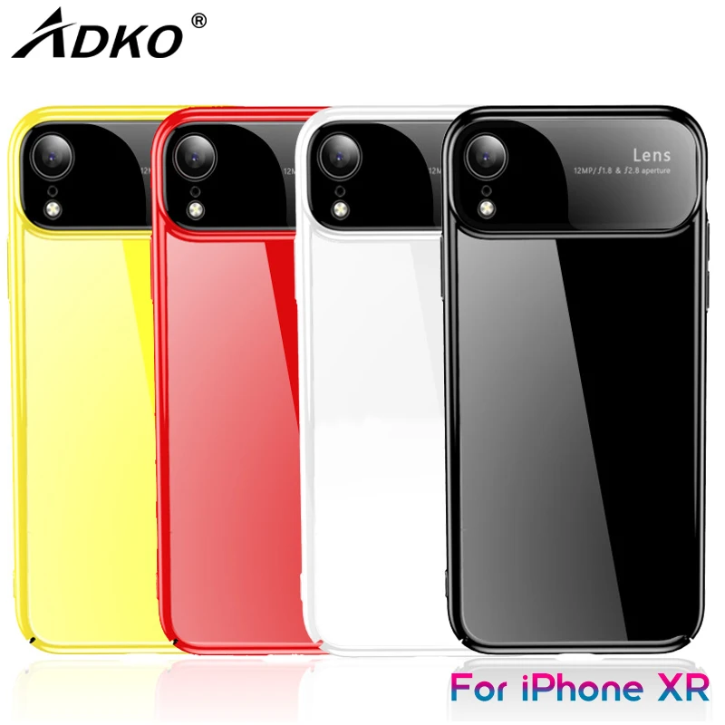 ADKO Luxury Phone Case For iPhone Xr Mirror Tempered Glass+Hard PC Hybrid Armor XR Anti Knock Cover |