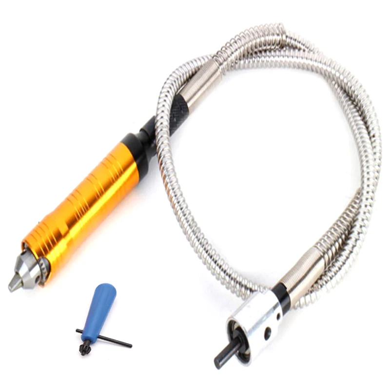 

Electric Grinder Hanging Grinding Soft Shaft 6Mm Three-Claw Universal Collet 0.5-6.5Mm Metal Handle Engraving Extension Shaft